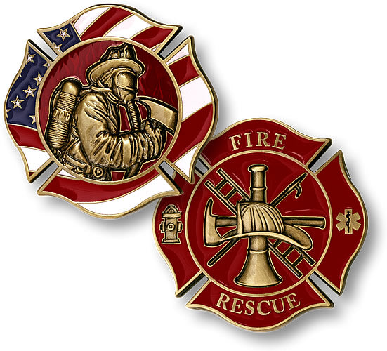 1.75" Firefighter Maltese Challenge Coin