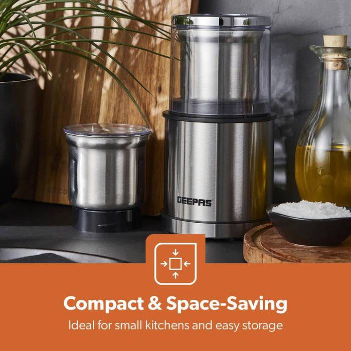 200W One-Touch Stainless Steel Wet & Dry Spice Grinder