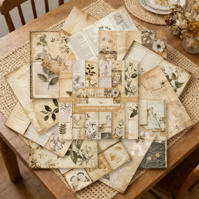 6 inch Vintage Botanical Scrapbook Paper Pad SKP027