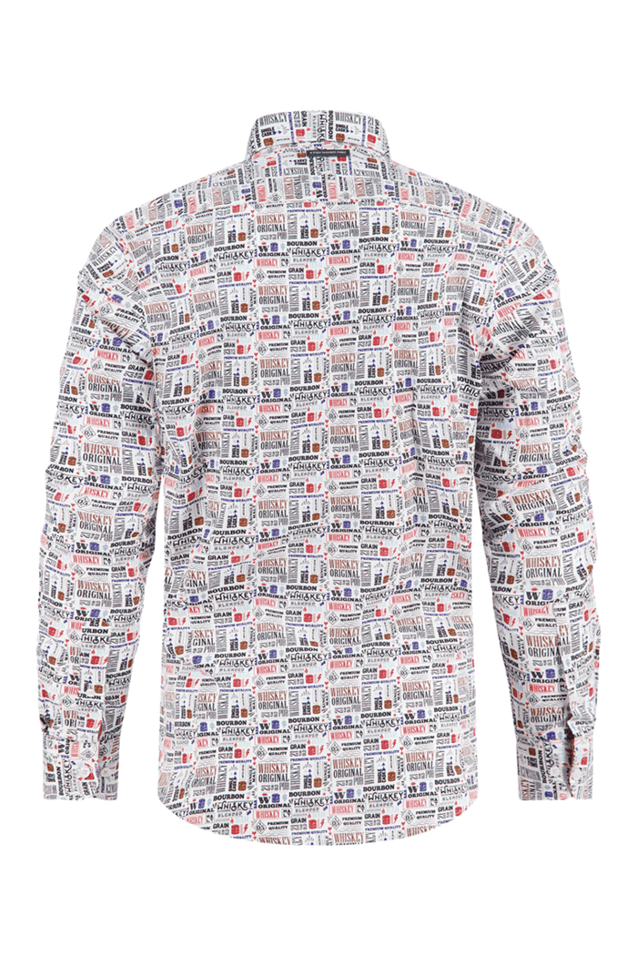 A Fish Named Fred 32.009 Shirt liquor text Off-White. Shop now at Dotique