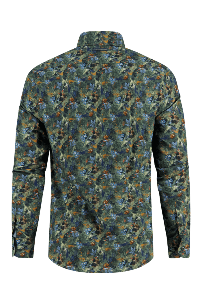 A Fish Named Fred Men's Shirt Watercolor Highland Dark Green