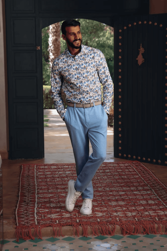 A Fish Named Fred Men's Shirt Monkey - Cobalt 31.010