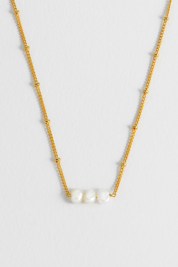 Beaded Chain And Pearl Necklace