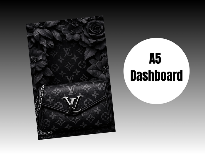 Binder Dashboard | A5 Rings | L Black Roses