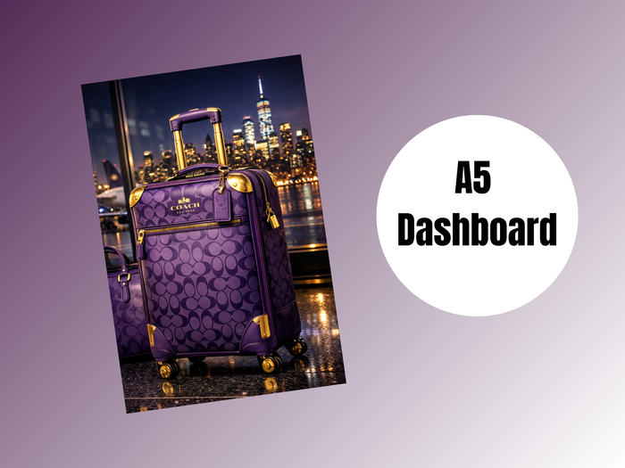 Binder Dashboard | A5 Rings | Purple Coach Luggage