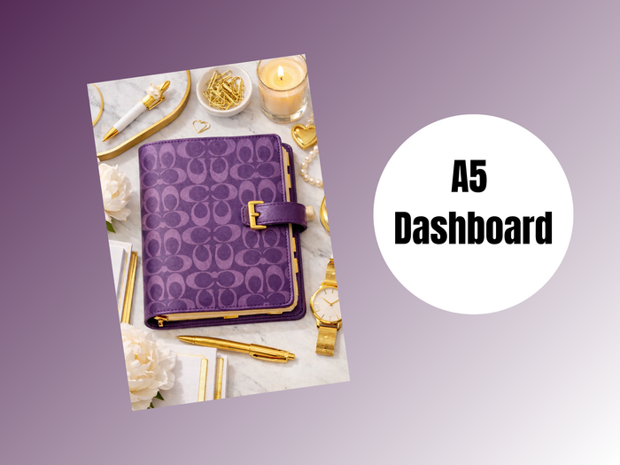 Binder Dashboard | A5 Rings | Purple Coach Planner
