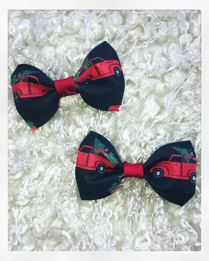 Blue Heeler Truck Piggy Tail Bow
