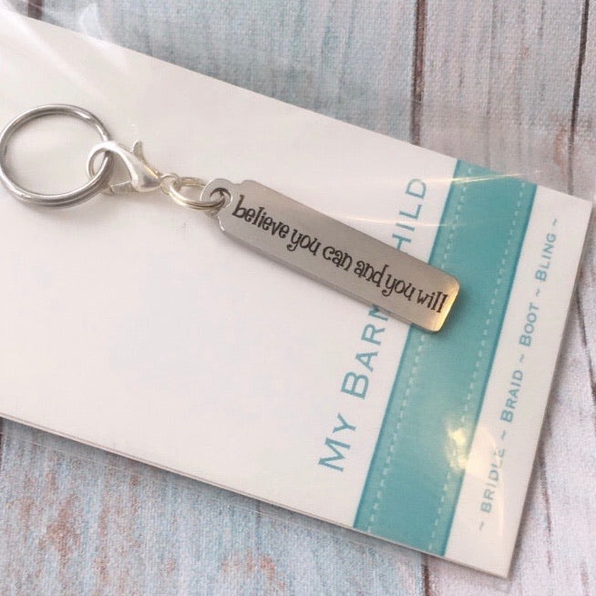 Bridle Charm: Inspirational ~ believe you can and you will
