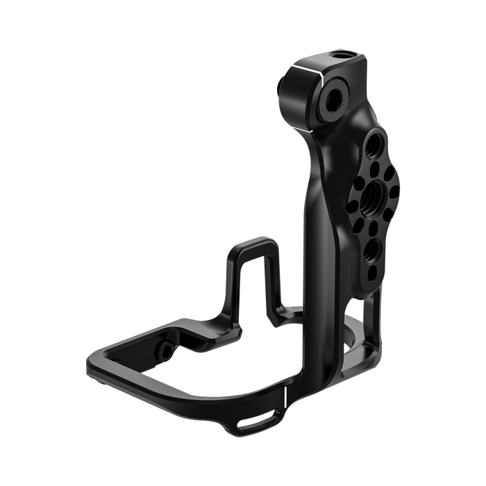 wooden camera cage grip for canon eos c50 - angle back