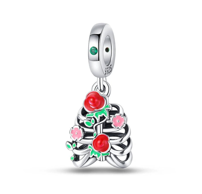 Charm Halloween Esqueleto Flores Multicolor - palacecharacters