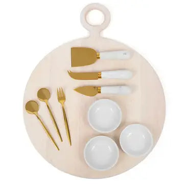 Cheese and Charcuterie Board Set- Round