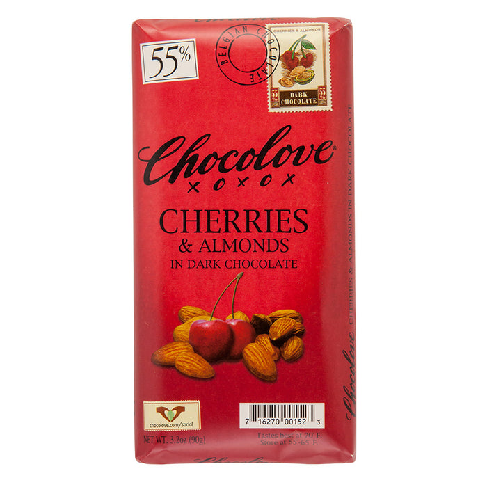 Chocolove Dark Chocolate Cherry & Almond Bars - 12ct