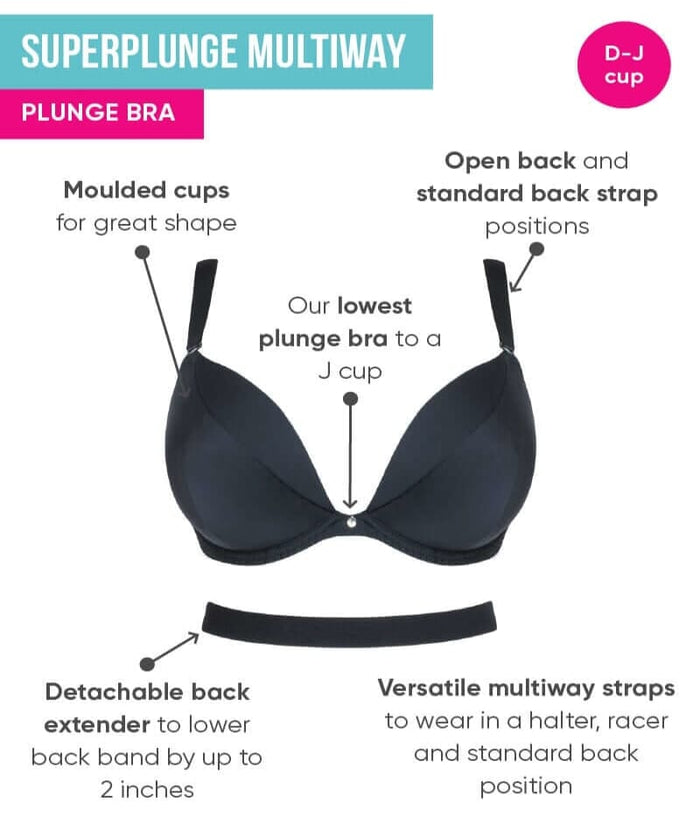 Curvy Kate SuperPlunge Multiway Plunge Bra - Black Bras