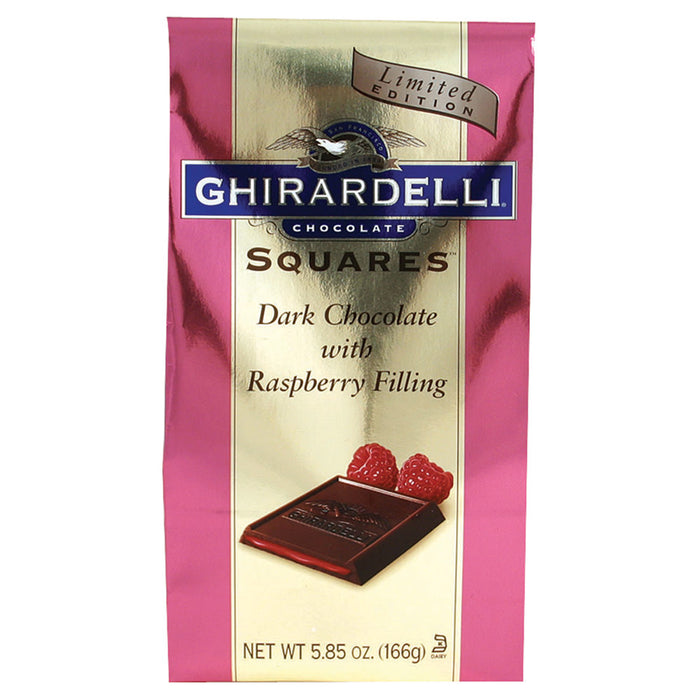 Dark Chocolate Raspberry Ghirardelli Squares - 6ct Bags