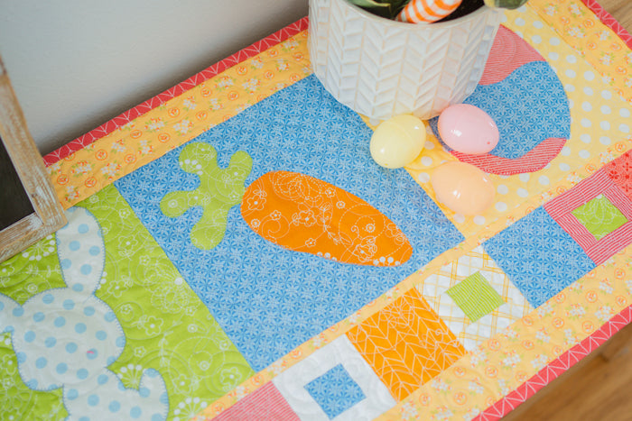 Easter Around the Block Table Runner (Downloadable Sewing and Machine Embroidery Pattern)