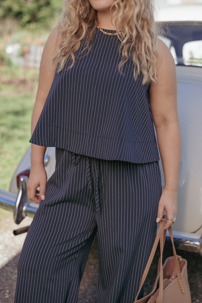 Petal and Pup USA TOPS Enda Top - Navy White Stripe