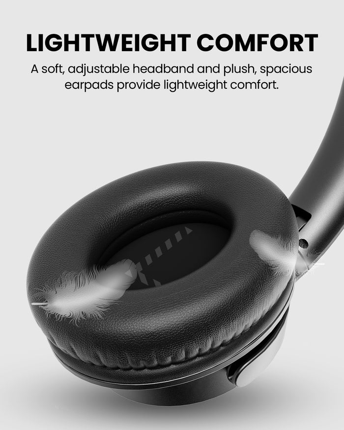Ensemble Pro Senior-Friendly Wireless TV Headphones for shared bedrooms, lightweight with soft, adjustable headphones for comfort.