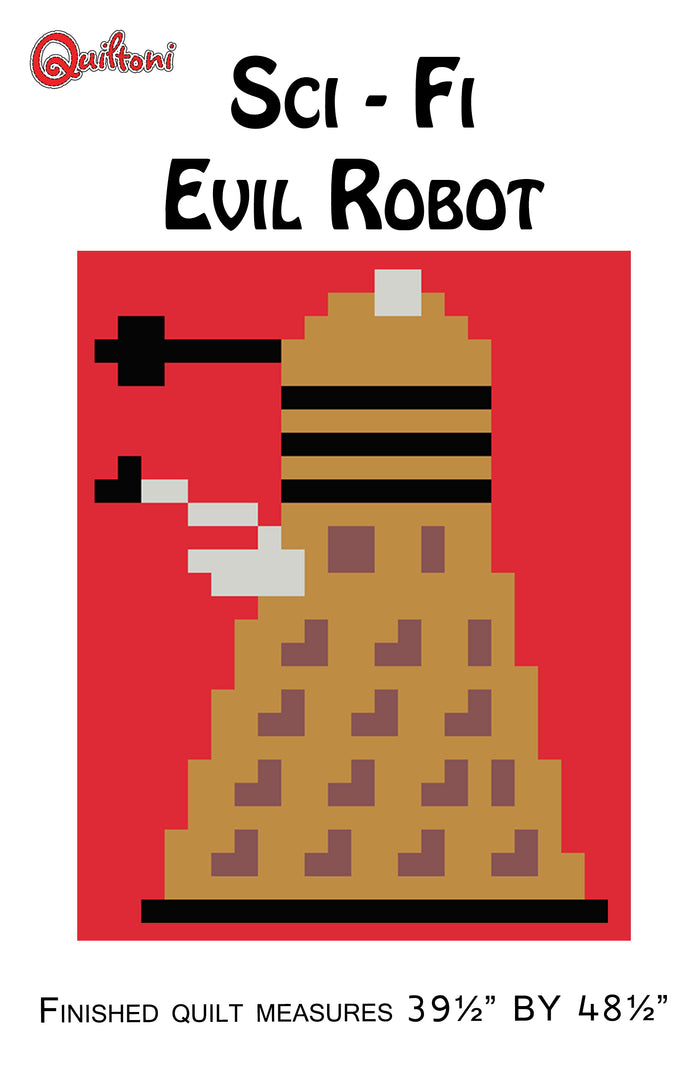 Evil Robot Lap Quilt Paper Pattern