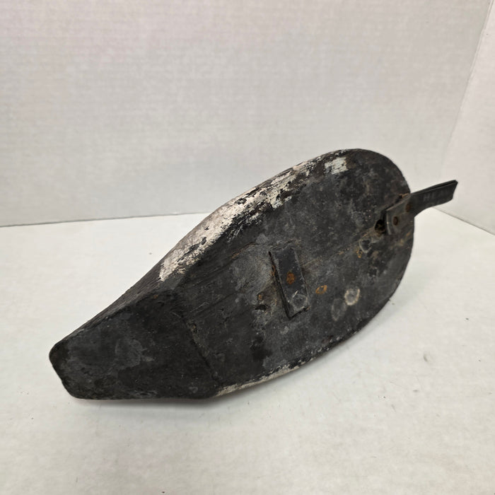 Wooden duck decoy on a white background