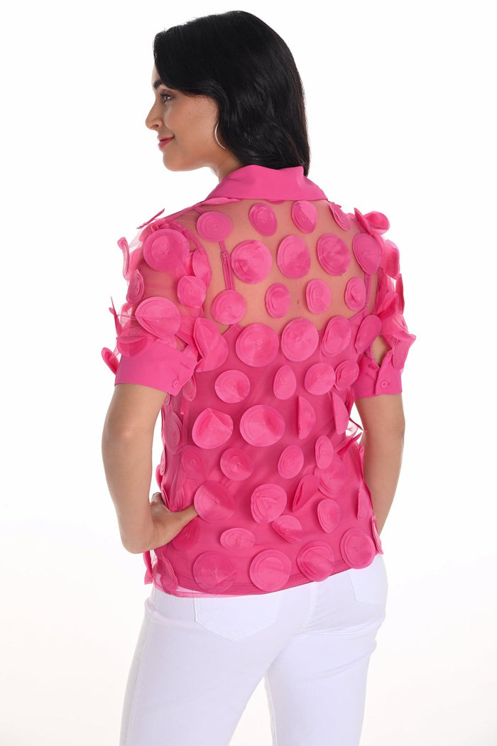 Frank Lyman 251536 Fuchsia Pink Two Piece Disc Top - Dotique