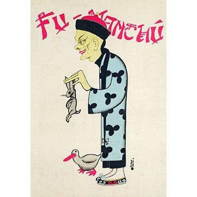 Fu Manchu Rabbit Poster Playing Cards by RarePlayingCards.com