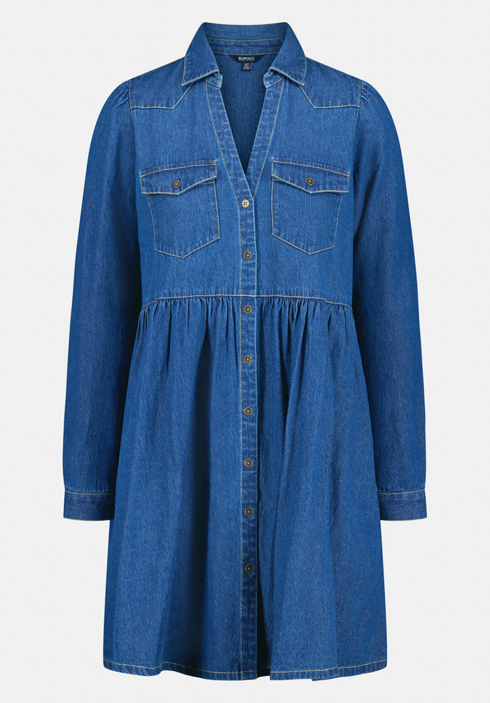 Buffalo Dresses Blue Woven Casual Dresses Shirt Dress Full-Length