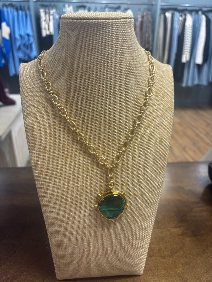 green stone necklace