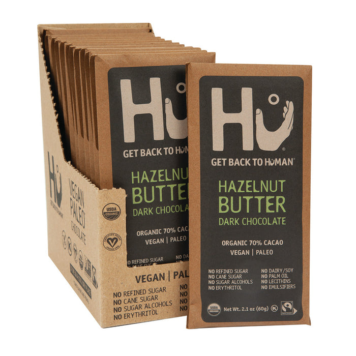 Hu Chocolate Dark Chocolate Hazelnut Butter Candy Bars - 12 Count