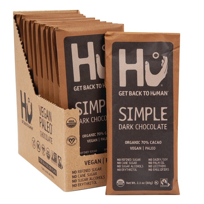 Hu Chocolate Simple Dark Chocolate Candy Bars - 12 Count