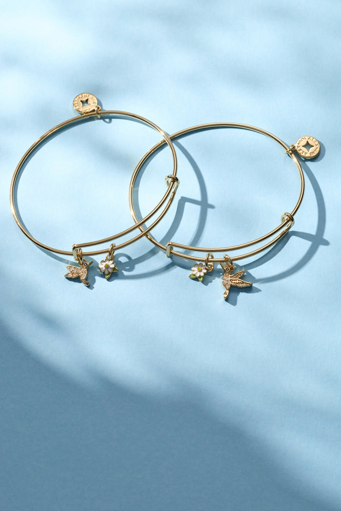 Hummingbird ‘Birds of a Feather’ Mini Charm Bangle