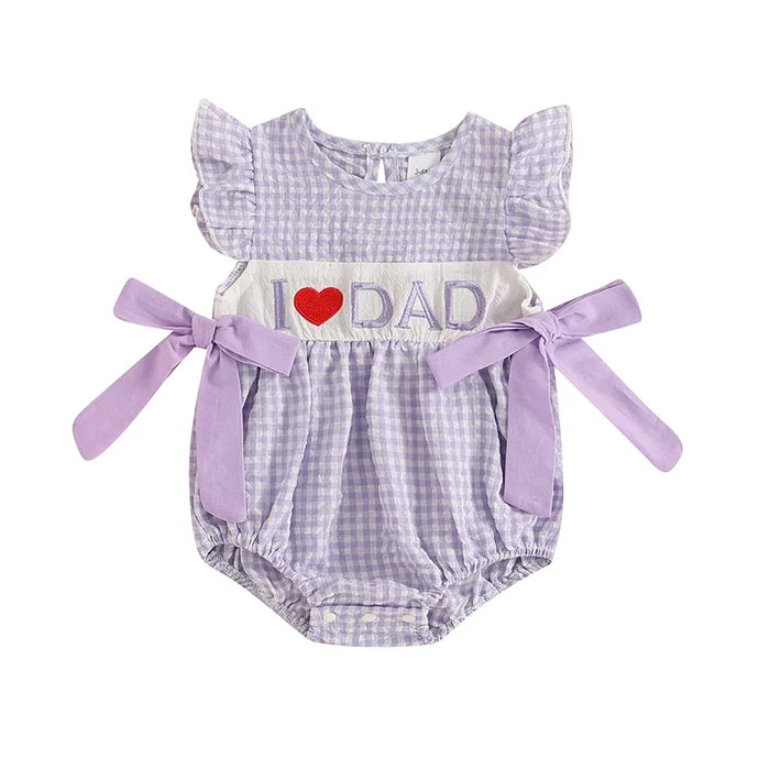 I LOVE MOM/DAD Bowtie Romper
