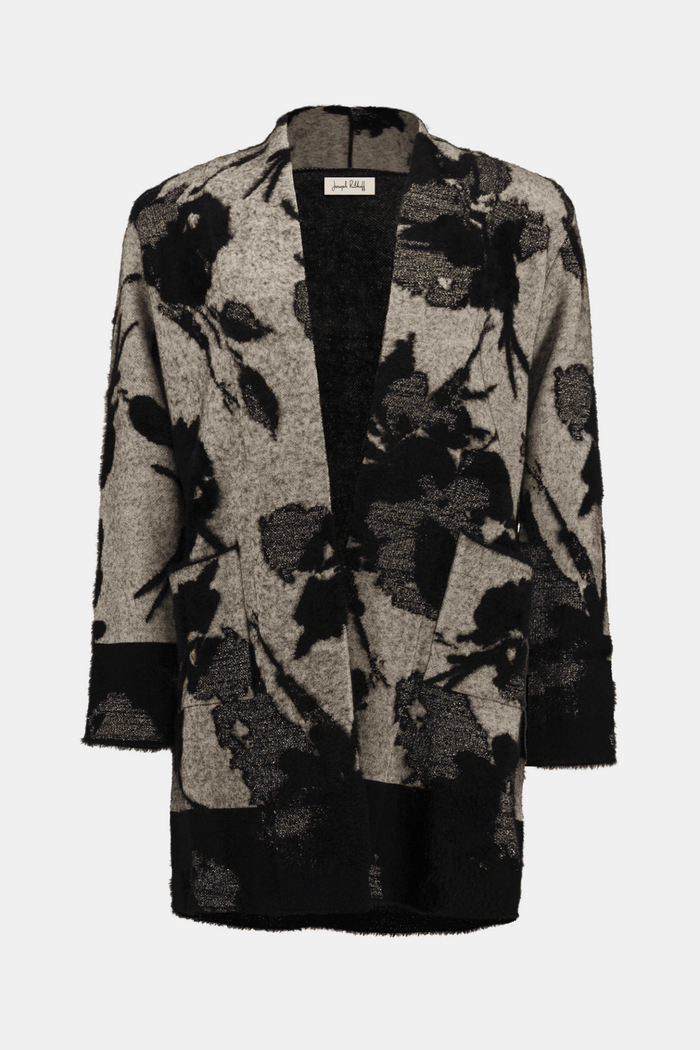 Joseph Ribkoff abstract jacquard long cardigan with boxy silhouette – Dotique