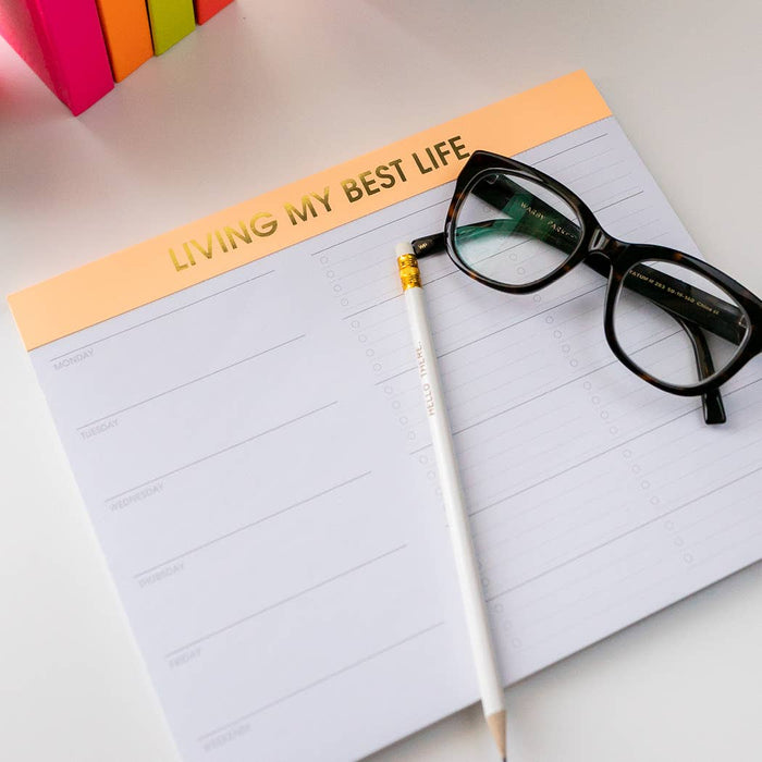 Living My Best Life Weekly Planner Notepad