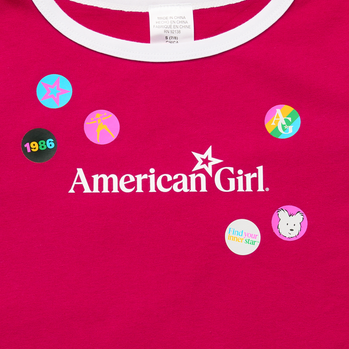 Matching AG™ Grin Pins Ringer Tee Set for Girls & 18-inch Dolls
