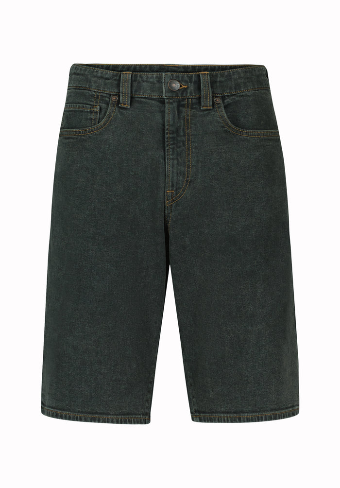 Buffalo Men Shorts Black Denim Denim Shorts Stretch Zip Fly