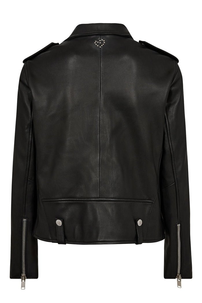 Mos Mosh 168830 MMMitchel Mol Black Leather Biker Style Jacket - Dotique