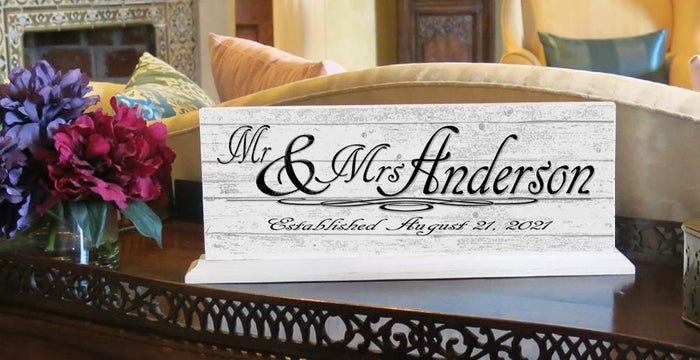 Mr and Mrs sign with name and Date