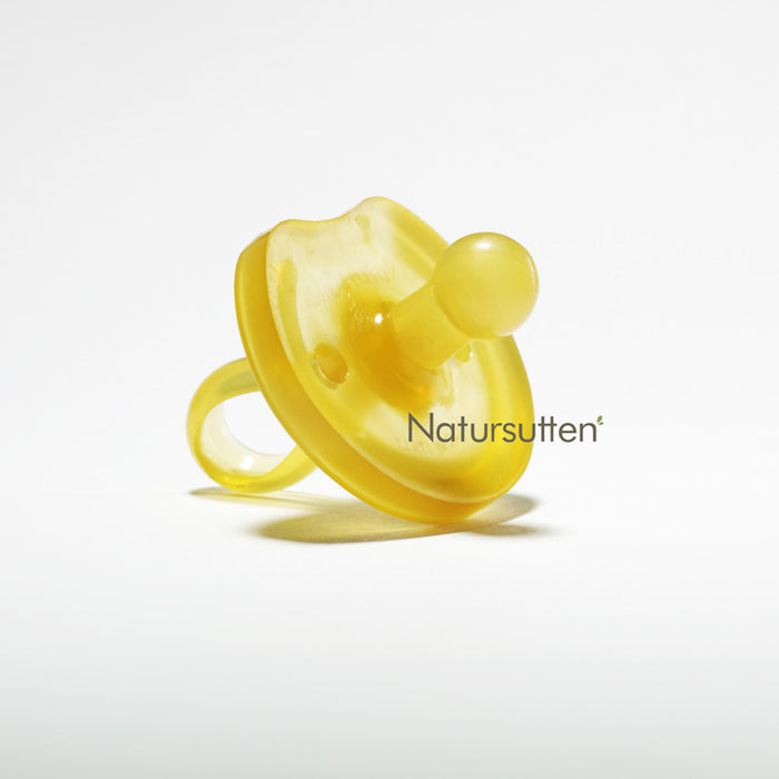100% natural rubber small (0-6 month) round butterfly shaped pacifier is molded in one piece & environment friendly