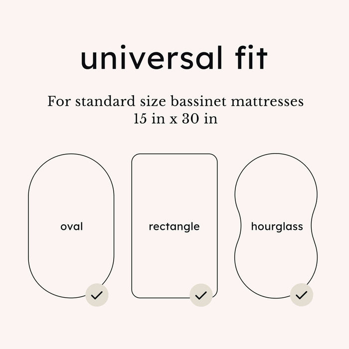 Universal fit mattress shapes for Kyte Baby Oval Bassinet Sheet