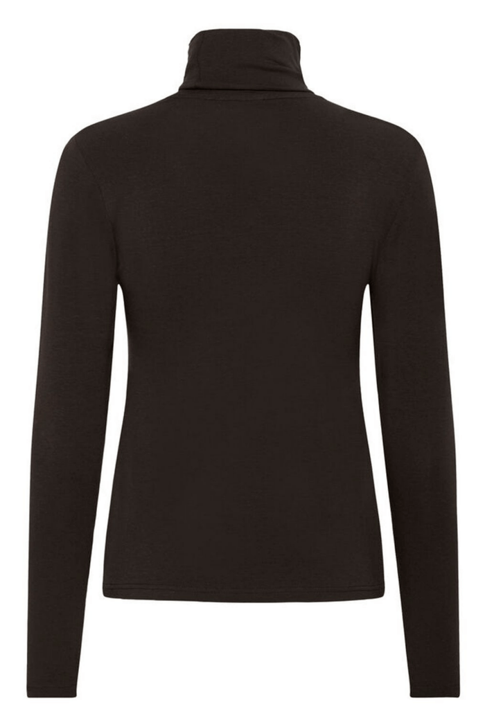 Part Two EfinasPW ganache brown turtleneck top with long sleeves, available at Dotique
