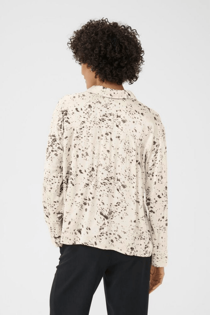 Part Two SheenaPW blouse in French oak scattered print with v-neckline, available at Dotique