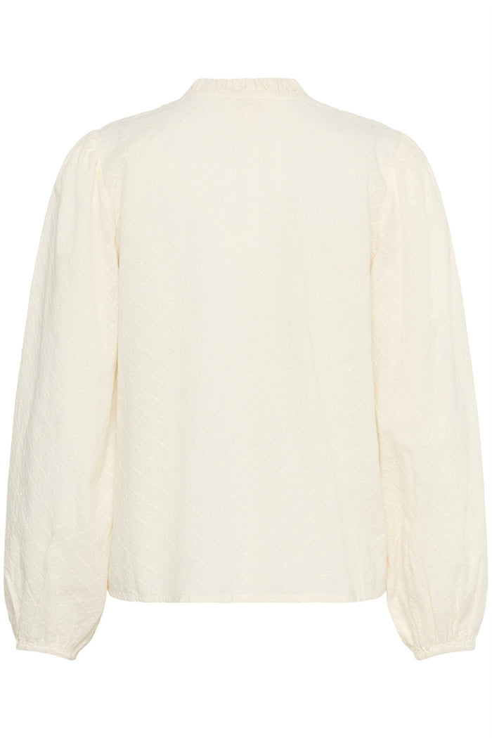 Part Two EimyPW BL Blouse in Eggnog – versatile v-neck cream blouse with relaxed fit available at Dotique