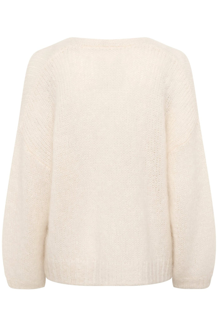 Part Two RastinaPW Eggnog open-front cardigan in mohair wool blend, relaxed cosy knitwear at Dotique
