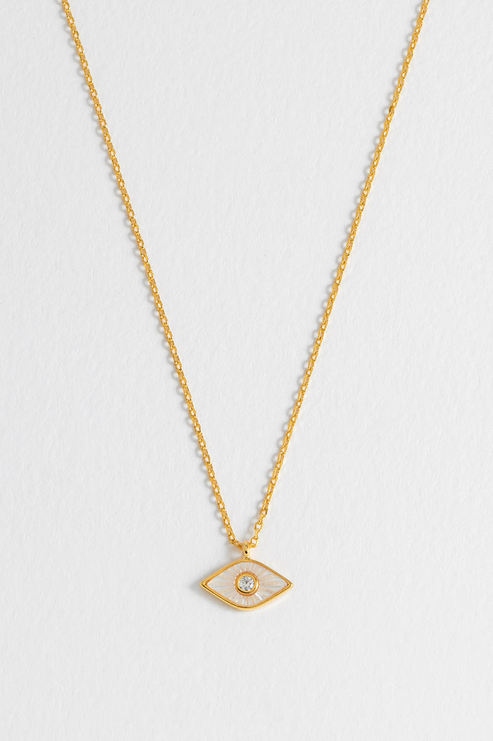 Pearl Evil Eye Necklace