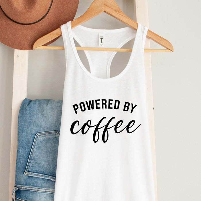 Powered by Coffee graphic tank top