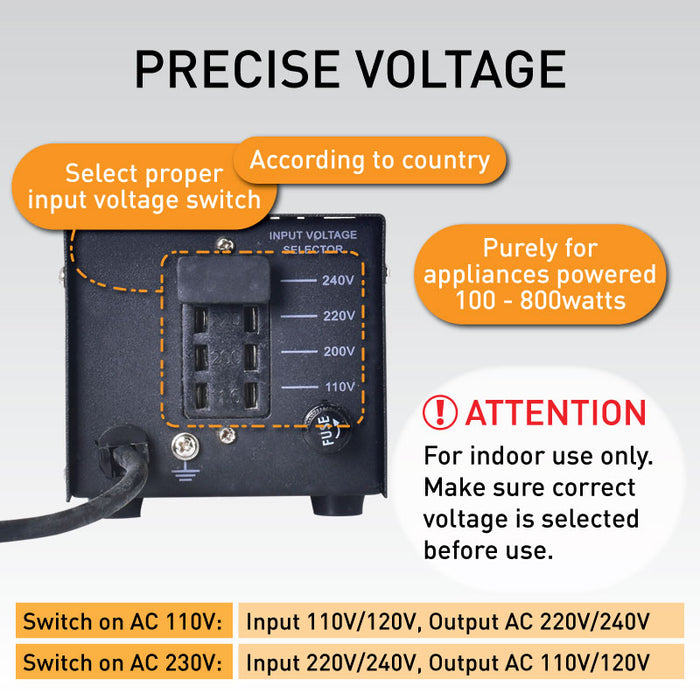250W Heavy Duty Step Up & Down Voltage Converter Transformer 110V / 220V Voltage Regulator (ST250) - PowerPacSG