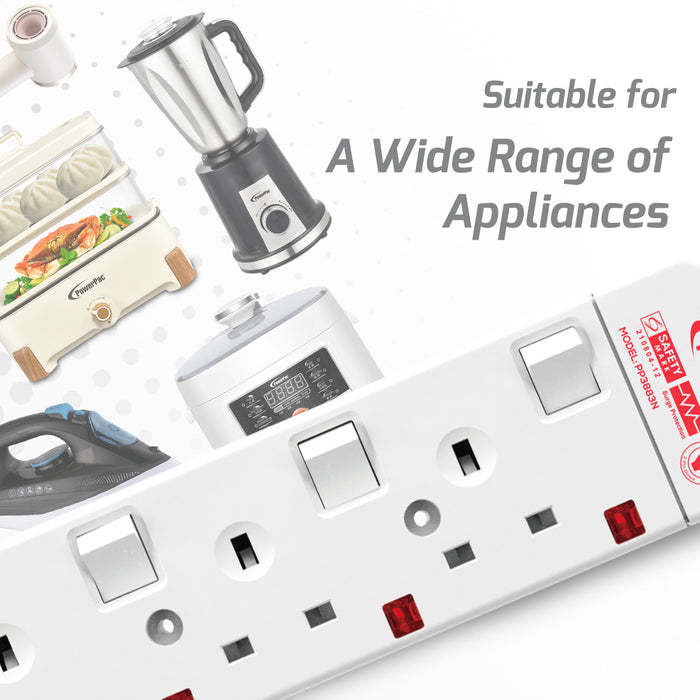 PowerPac Extension Cord, Extension Socket, Power Cord, Power Extension 3 Metre 3 way (PP3883N)