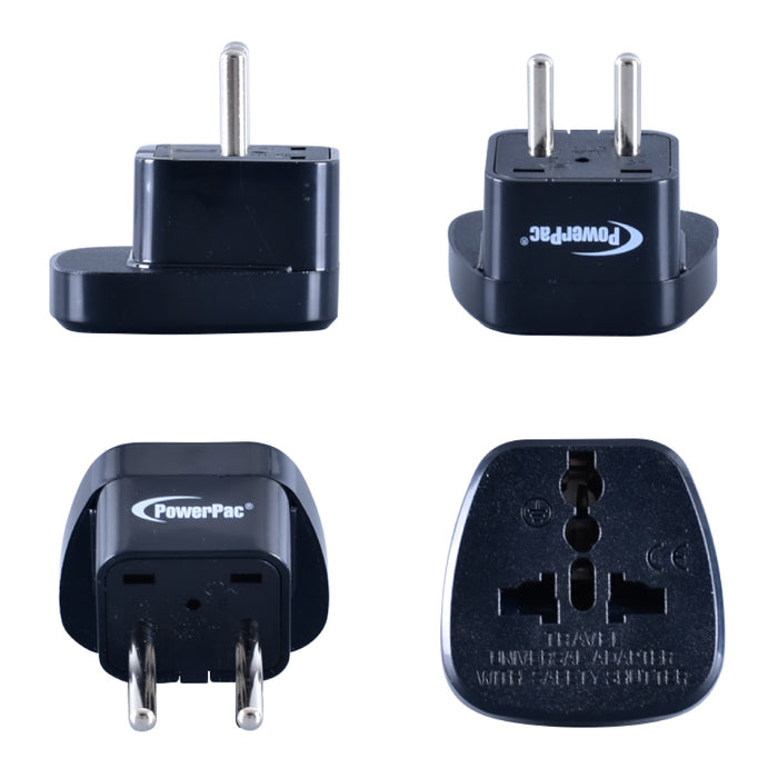 PowerPac Multi Adapter with 10A Plug, Universal Travel Adapter, Europe, China, Indonesia, Korea (PT09BK)
