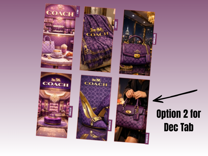 Purple Coach | Monthly Divider | Personal Wide | Set of 12