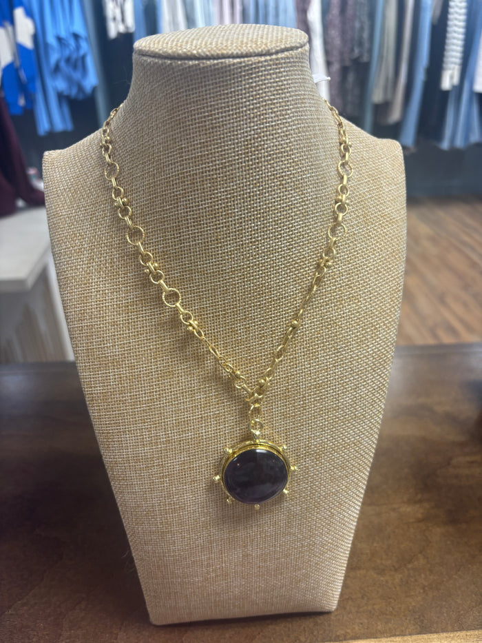 purple stone necklace